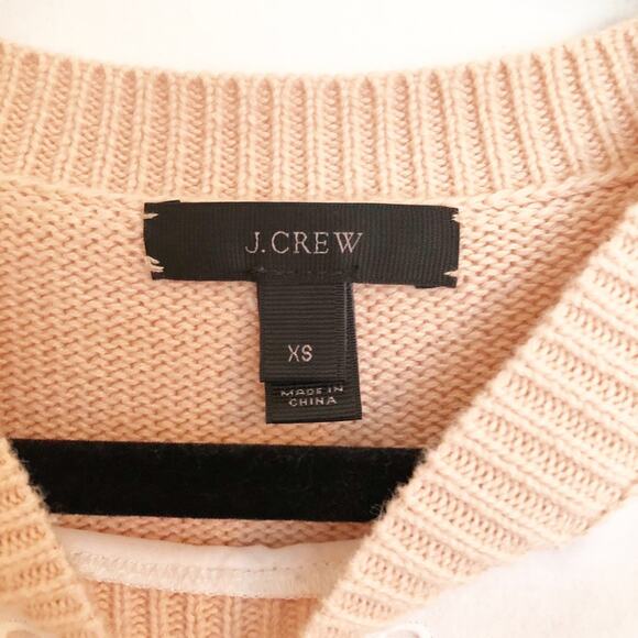 J.Crew White and Tan Eyelet Sweater Top - Picture 4 of 9